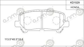 Тормозные колодки Asimco. Артикул KD1529