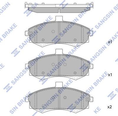 Тормозные колодки Sangsin Hi-Q. Артикул SP1734