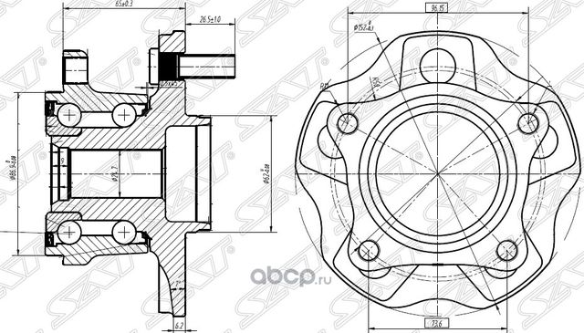 Ступичный узел RR LEXUS RX 270350450h 08- 4WD (SAT). Артикул ST4241048060