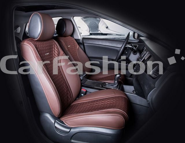 Накидки универсальные CarFashion Element на передние сидения авто, цвет Кофе/Кофе/Кофе/Кофе. Артикул 21485