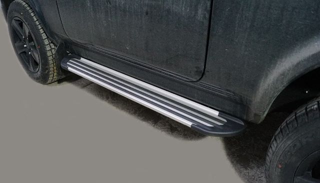 Пороги алюминиевые ТСС Slim Line Silver 1270 мм Lada Niva Legend 2023-2026. Артикул LADNIVL23-01S