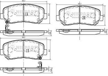Тормозные колодки Nipparts передние для Mazda CX-5 II 2017-2026. Артикул N3603073