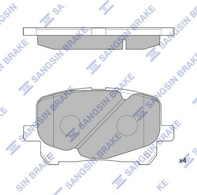 Тормозные колодки Sangsin Hi-Q. Артикул SP1591