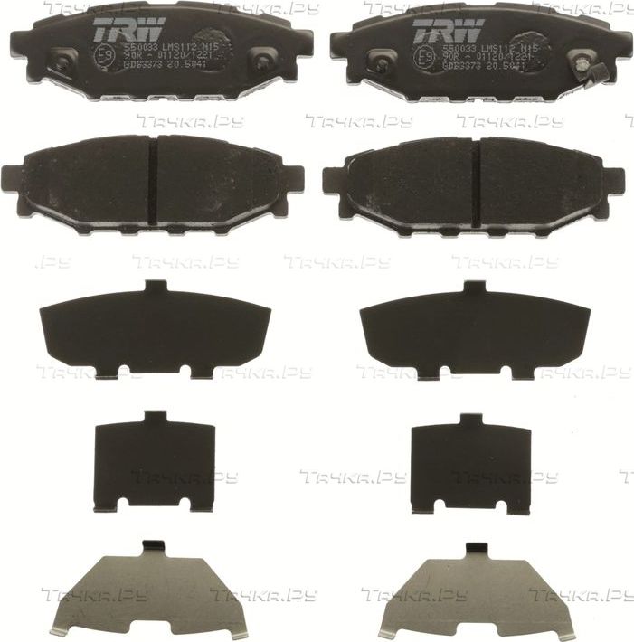 Тормозные колодки TRW COTEC задние для Subaru Legacy V 2009-2014. Артикул GDB3373