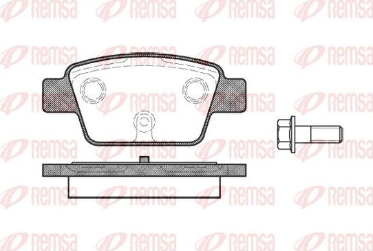 Тормозные колодки Remsa задние для Fiat Stilo 2001-2008. Артикул 0861.00