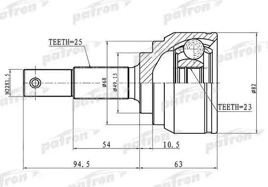 Шрус наружный (граната) Patron. Артикул PCV1418