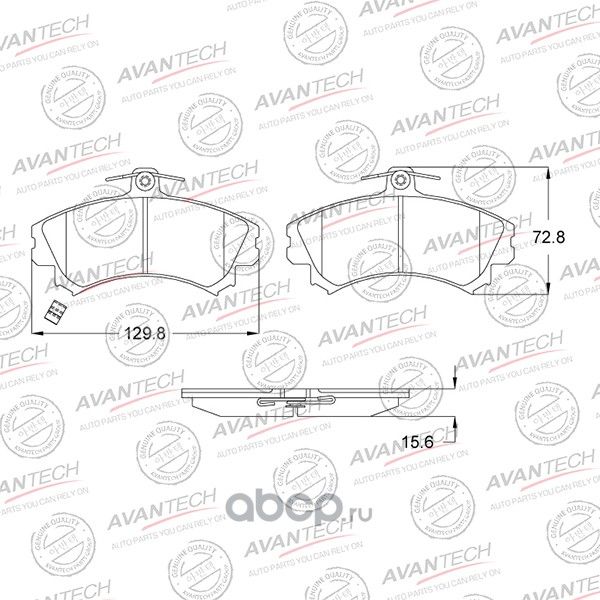 Колодки тормозные дисковые Avantech (противоскрипная пластина в компл.) Avantech. Артикул AV432