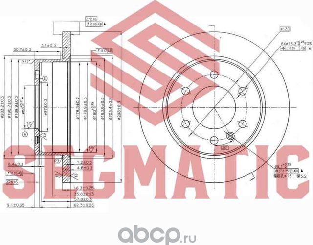 ДИСК ТОРМОЗНОЙ (Segmatic). Артикул SBD30093470