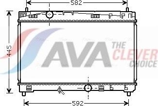 Радиатор охлаждения двигателя AVA для Toyota Yaris II 2007-2011. Артикул TO2489