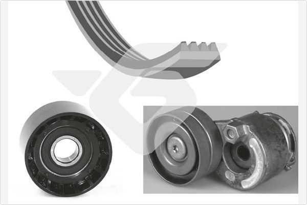 Приводной ремень поликлиновой с роликами (комплект) Hutchinson для Renault Avantime 2001-2003. Артикул KHV 162