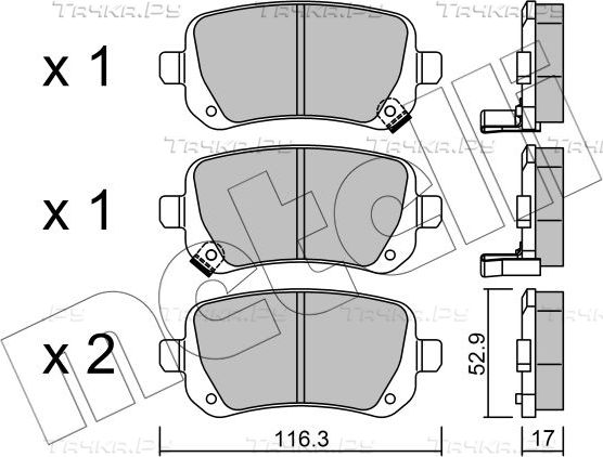 Тормозные колодки Metelli задние для Fiat Freemont 2011-2012. Артикул 22-0864-0