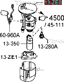 Топливный фильтр Mazda для Mazda CX-5 II 2017-2026. Артикул PE0113ZE0
