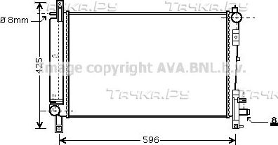 Радиатор охлаждения двигателя AVA. Артикул CRA2080