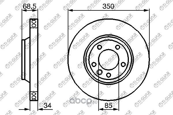 Диск тормозной (TI-Guar). Артикул TG95535140250