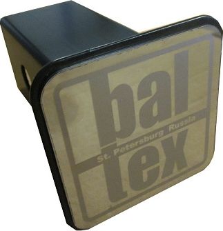 Заглушка Baltex на фаркоп под квадрат 50х50 с накладкой из нержавеющей стали. Артикул ZGAM