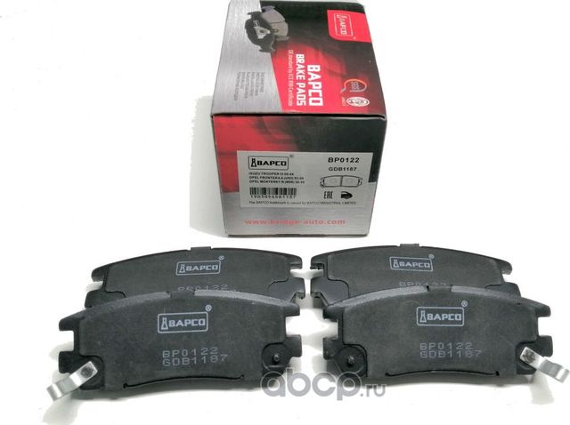 Колодки тормозные дисковые зад. GW HAVAL5, HOVER, HOVER H3,SAFE ISUZU (Bapco) Bapco. Артикул BP0122