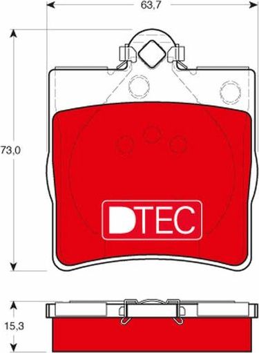 Тормозные колодки TRW DTEC COTEC. Артикул GDB1335DTE