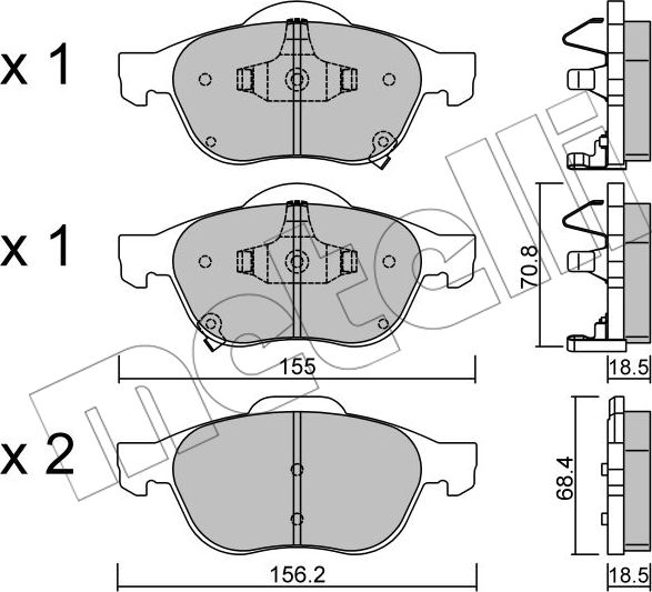 Тормозные колодки Metelli. Артикул 22-0448-0