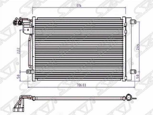 Радиатор кондиционера AUDI A1 10-  SEAT IBIZA 08- (SAT). Артикул STVW013940