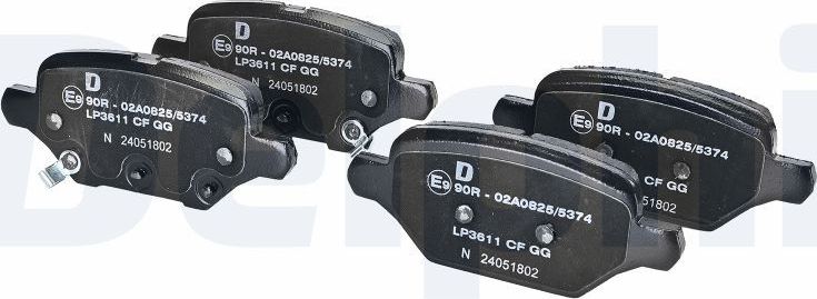 Тормозные колодки Delphi (Low-Metallic). Артикул LP3611