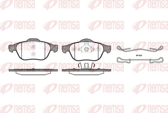 Тормозные колодки Remsa передние для Renault Vel Satis I 2002-2009. Артикул 0843.00