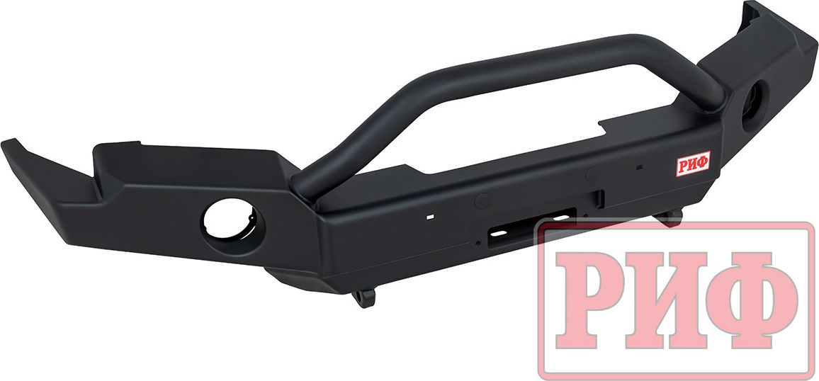 Бампер силовой РИФ передний под штатные фары, с центральной защитной дугой, стандарт для ГАЗ Соболь NN 4x4 2010-2026. Артикул RIFGNN-11176