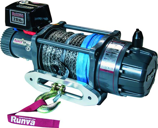 Лебёдка электрическая 12V Runva 20000 lbs 9072 кг (влагозащищенная) синтетический трос. Артикул EWB20000USR
