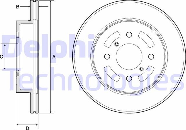 Тормозной диск Delphi передний для Suzuki Ignis II (HR) 2003-2008. Артикул BG3941
