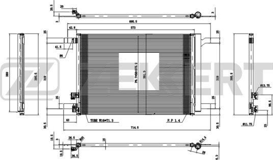 Радиатор кондиционера (конденсатор) Zekkert для Skoda Octavia A7 2012-2019. Артикул MK-3169