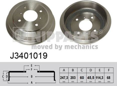 Тормозной барабан Nipparts. Артикул J3401019