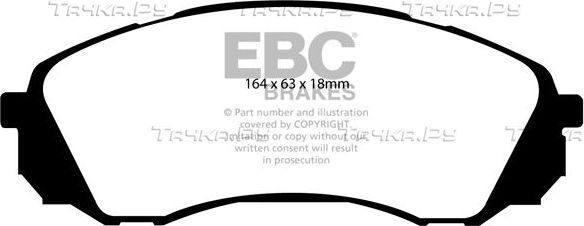 Тормозные колодки EBC Brakes передние для Kia Carnival I 2001-2006. Артикул DP21953