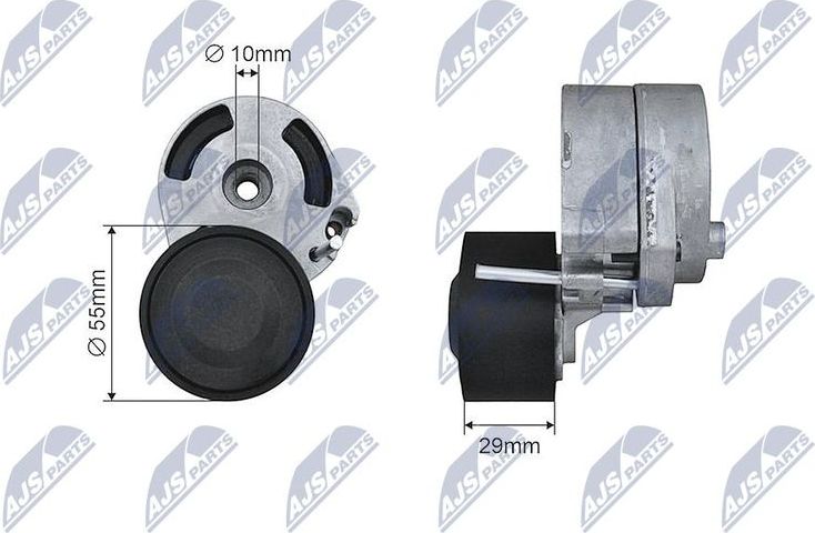 Натяжной ролик (натяжитель) приводного поликлинового ремня NTY. Артикул RNK-CT-033