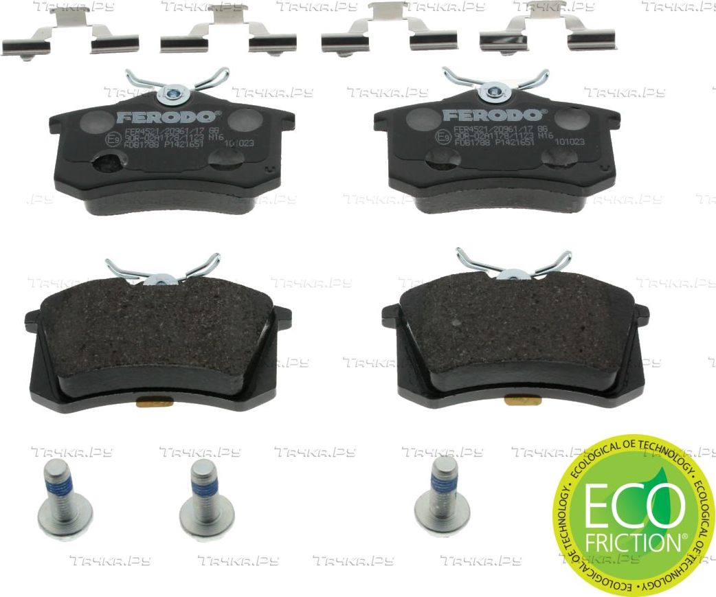 Тормозные колодки Ferodo Premier Eco Friction задние для Skoda Fabia I 1999-2008. Артикул FDB1788
