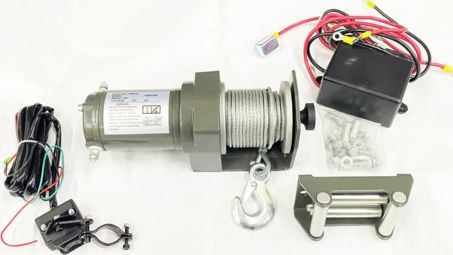 Лебёдка электрическая для квадроцикла 12V 4Revo 2000 lbs 908 кг (Стальной трос). Артикул 4R-W021A