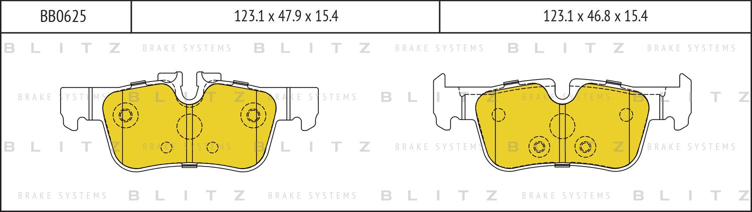 Колодки тормозные дисковые задние (Blitz). Артикул BB0625