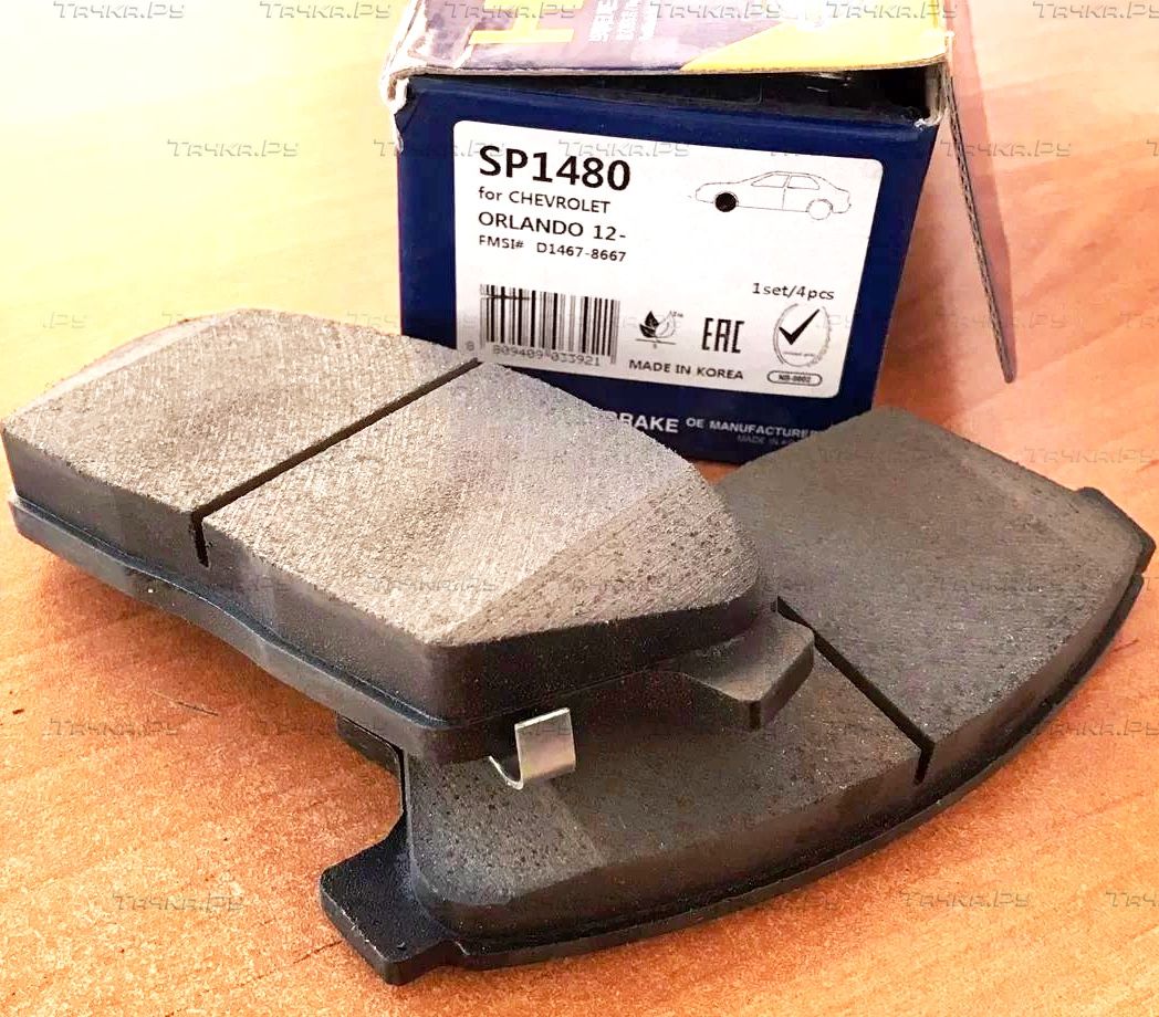 Тормозные колодки Sangsin Hi-Q передние для Chevrolet Volt I 2011-2015. Артикул SP1480
