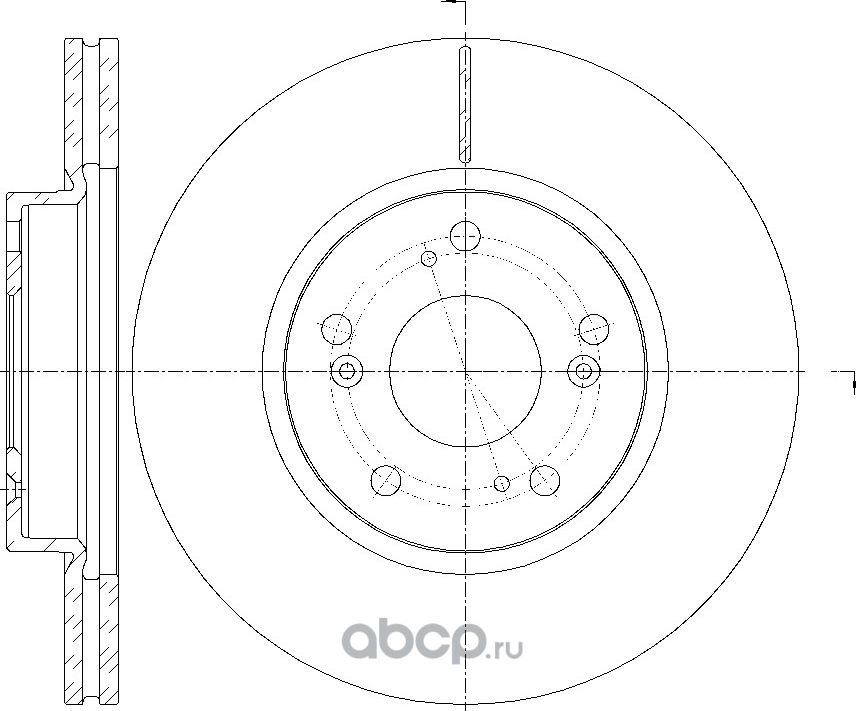 Диск тормозной вентилируемый (G-Brake). Артикул GR20350