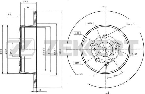 Тормозной диск Zekkert. Артикул BS-5615