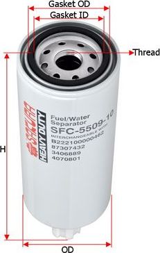 Топливный фильтр-сепаратор Sakura. Артикул SFC-5509-10