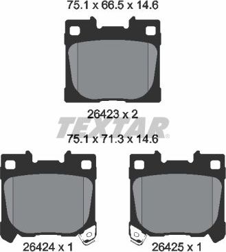 Тормозные колодки Textar. Артикул 2642301