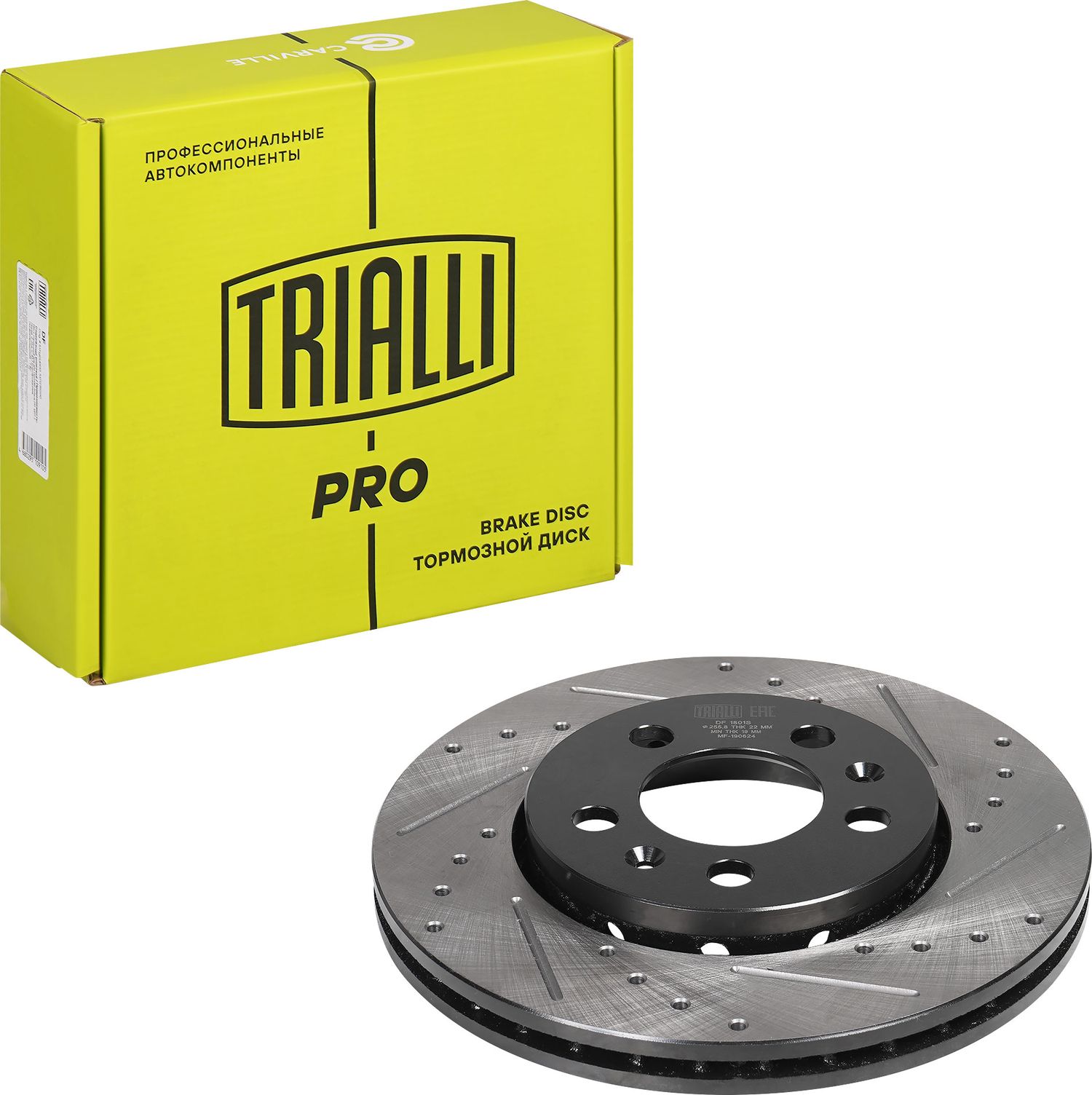 Тормозной диск Trialli передний для Skoda Fabia III 2014-2026. Артикул DF 1801s