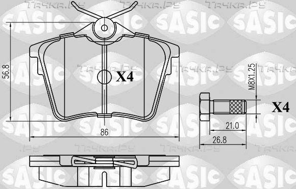 Тормозные колодки Sasic задние для Citroen C5 II 2008-2017. Артикул 6210022