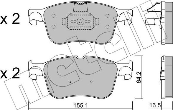 Тормозные колодки Metelli передние для Ford Focus IV 2018-2026. Артикул 22-1205-1