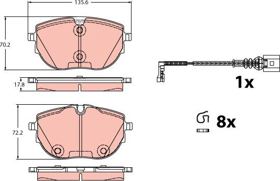 Тормозные колодки TRW. Артикул GDB2412