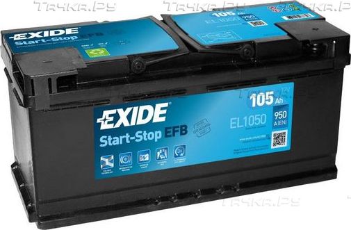 Аккумулятор Exide EFB для Fiat Ducato III 2006-2026. Артикул EL1050