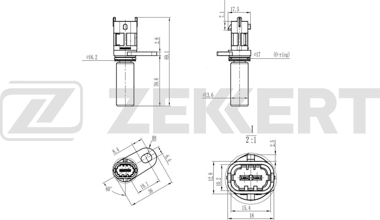 Датчик положения коленвала Zekkert. Артикул SE-4055