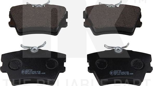 Тормозные колодки NK задние для Volkswagen Transporter T4 1990-2003. Артикул 224732