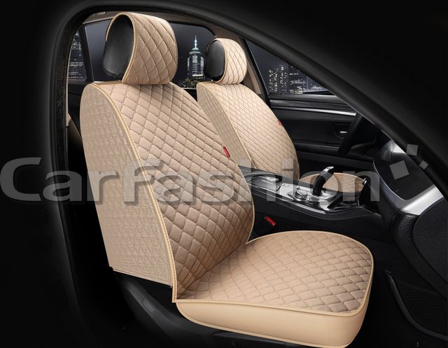 Накидки универсальные CarFashion Cube Front для авто, цвет Бежевый/Бежевый/Бежевый. Артикул 26169