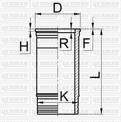 Гильза цилиндра Yenmak (Серый чугун). Артикул 51-05927-000
