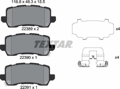 Тормозные колодки Textar. Артикул 2238901